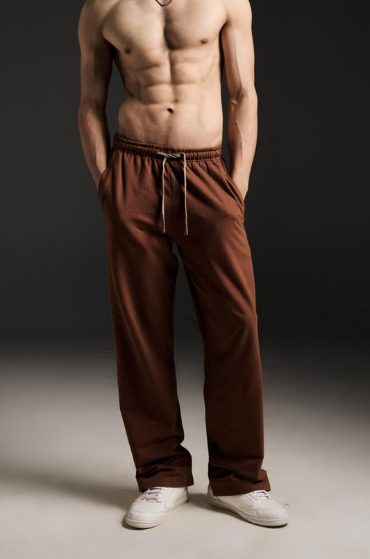 Brown Straight Fit Pants