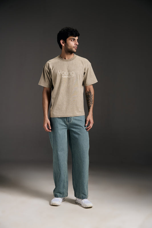 1% Tee & Light Blue Denim