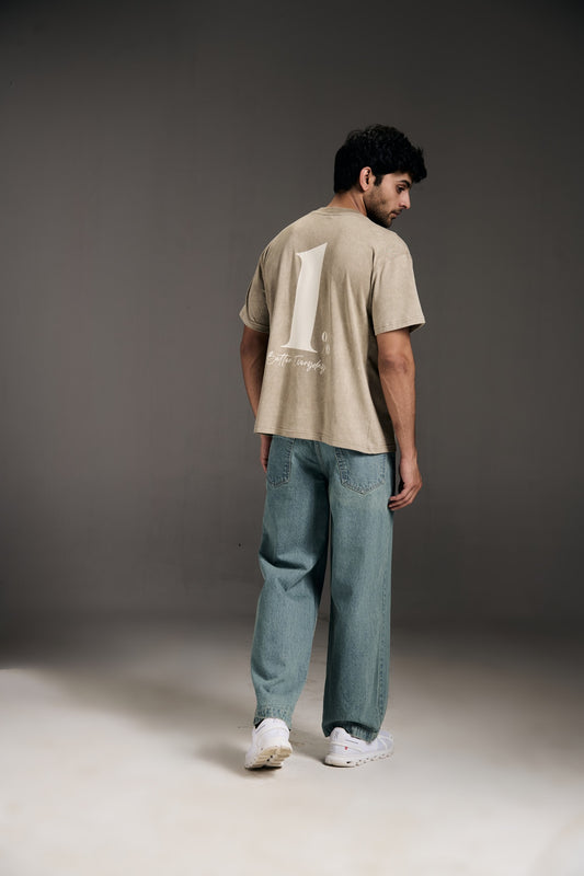 1% Tee & Light Blue Denim