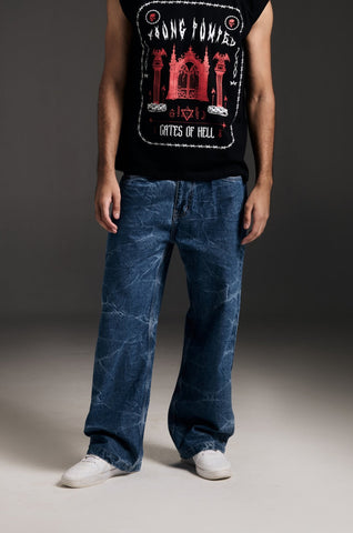 Static blue jeans