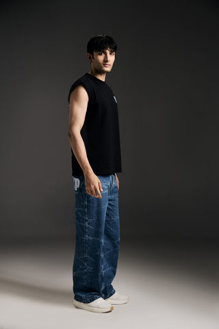 Static blue jeans