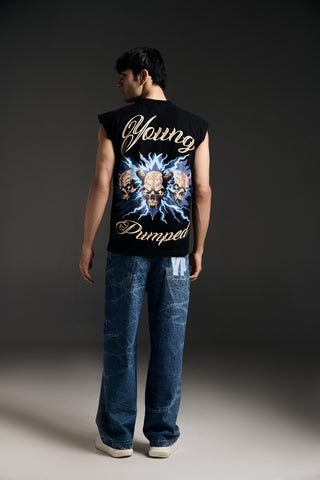 Static blue jeans