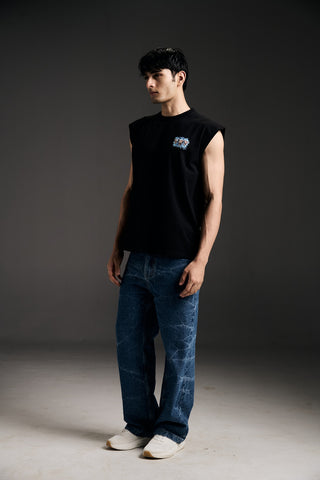 Static blue jeans